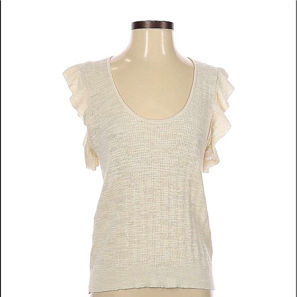 J. Crew Linen Ruffle Top - Picture 2 of 5